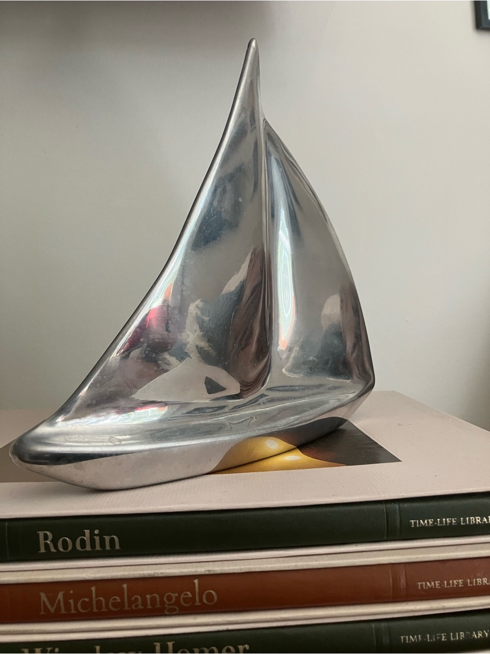 Hoselton Vintage Cast Solid Aluminum Sailboat Sculpture